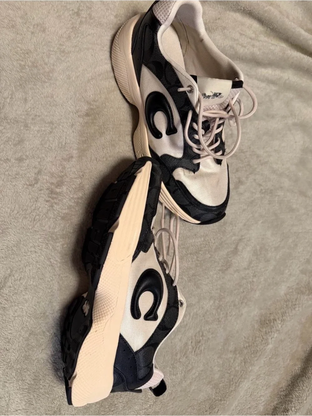 Women’s Black and Cream Athletic Sneakers